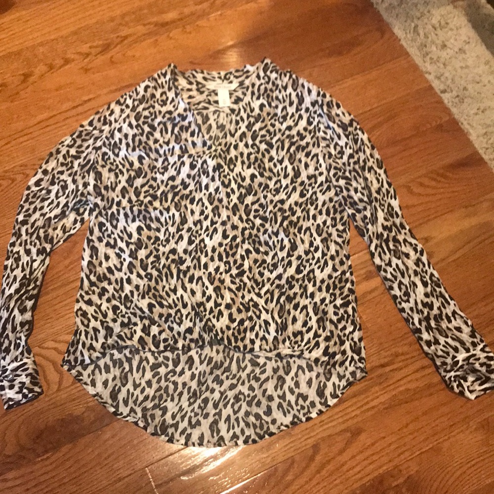 White House black market leopard print blouse 8
